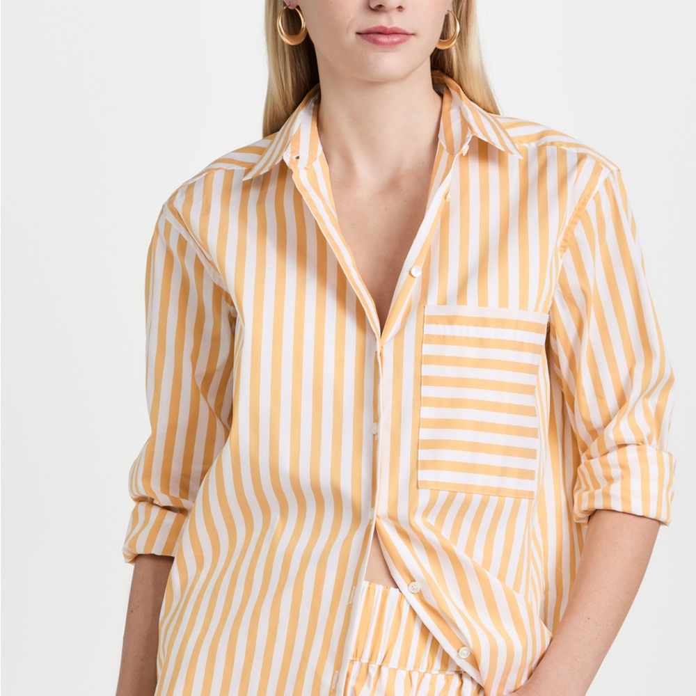 AYR Striped Yellow and White Women's Top